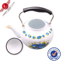 Various Decal Enamel Teapot with Bakelite Handle